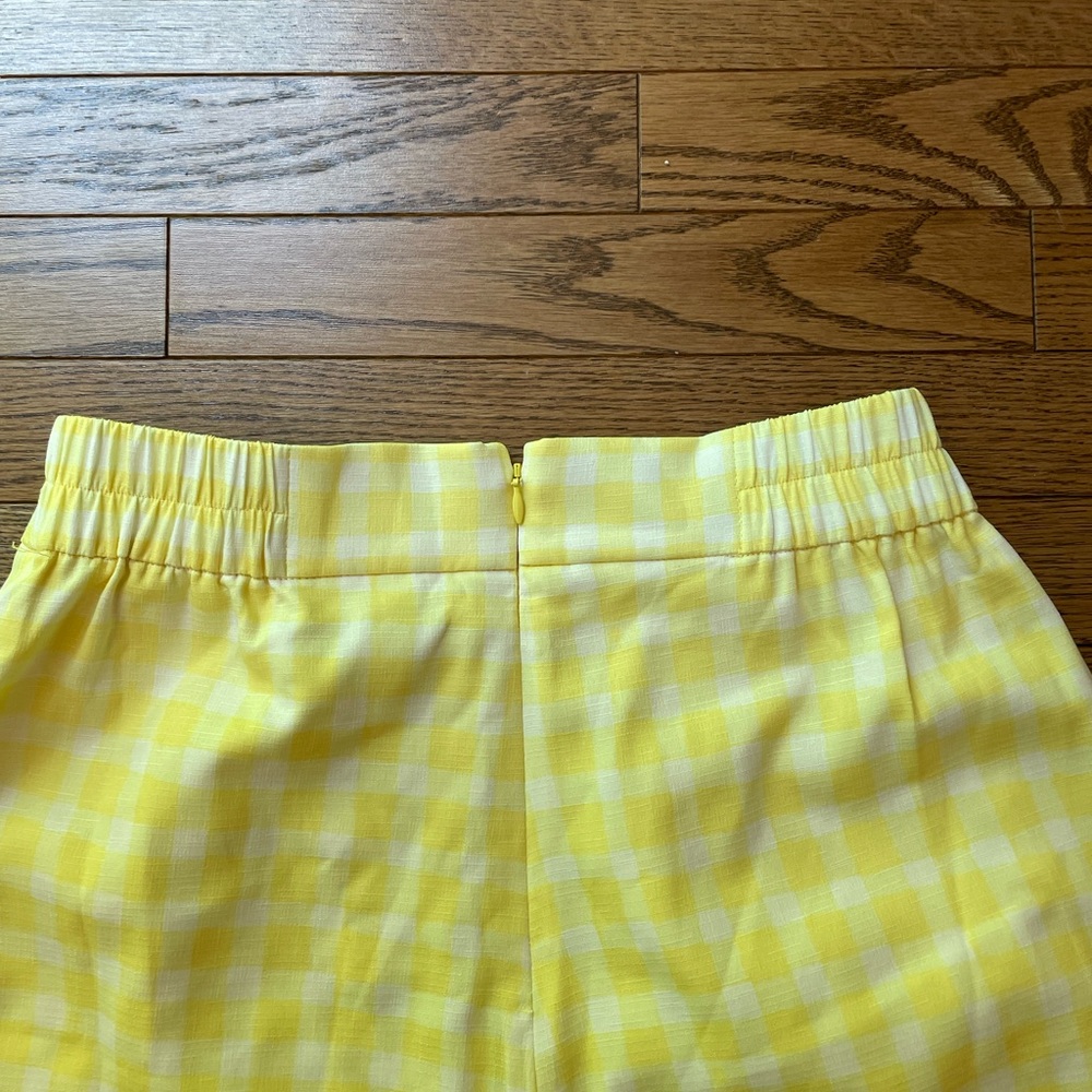 ANTHROPOLOGIE Hutch Pleated Gingham Plaid Yellow Shorts New With Tags - Picture 11 of 16